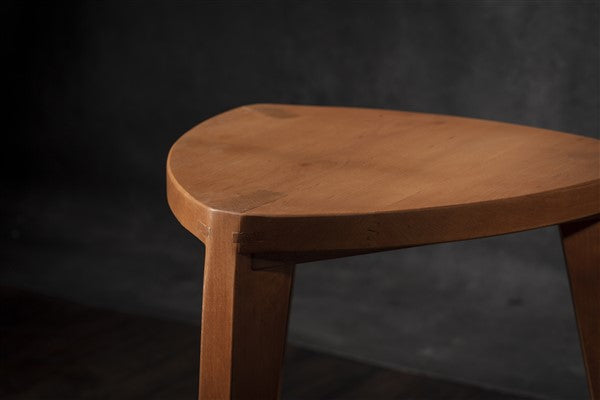 Cherry Wood Small Three-Legged Stool