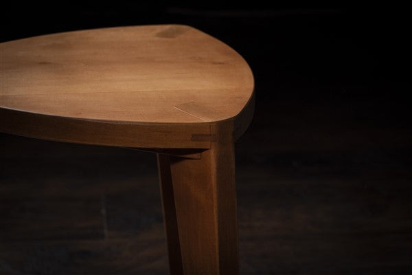 Cherry Wood Small Three-Legged Stool