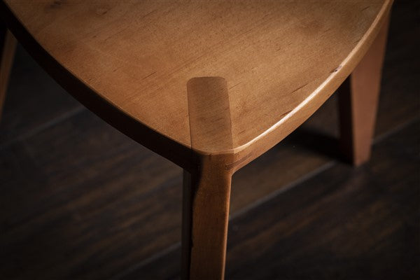 Cherry Wood Three-Legged Stool -Hardwood
