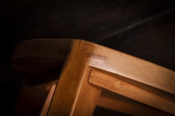 Cherry Wood Three-Legged Stool -Hardwood
