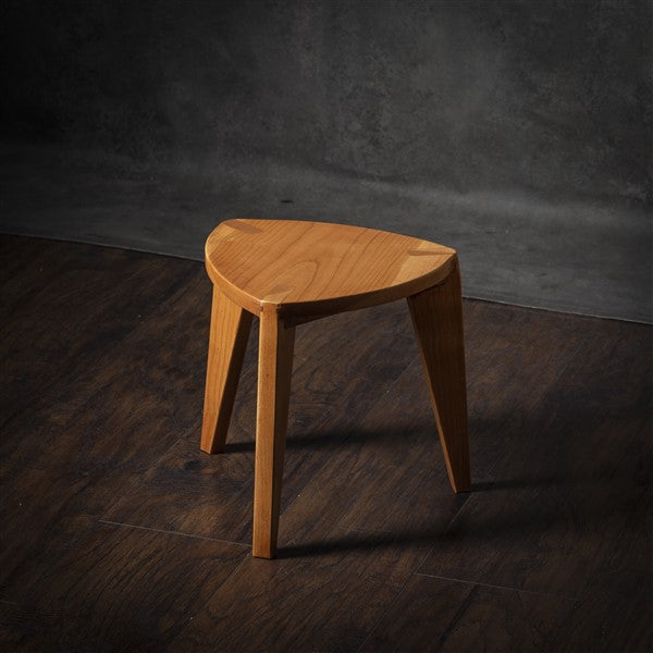 Cherry Wood Small Three-Legged Stool