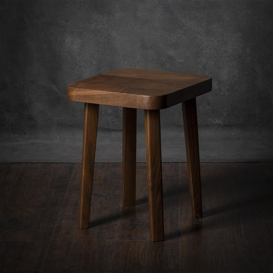 Minimalist Square Walnut Stool – Handmade Nightstand or Side Table - Small table - Living room table - Coffee table - Free shipping