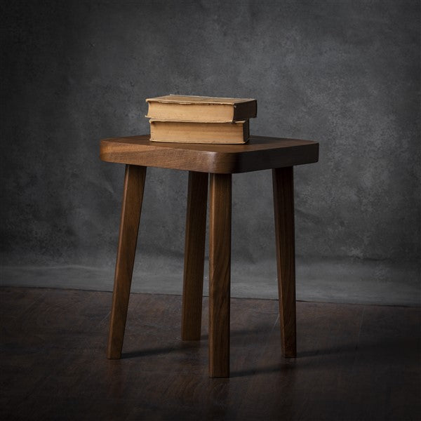 Minimalist Square Walnut Stool – Handmade Nightstand or Side Table - Small table - Living room table - Coffee table - Free shipping