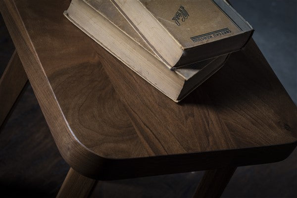 Minimalist Square Walnut Stool – Handmade Nightstand or Side Table - Small table - Living room table - Coffee table - Free shipping