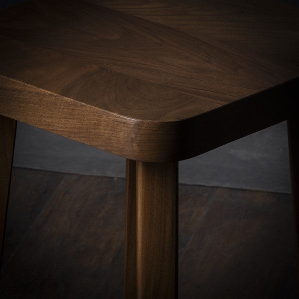 Minimalist Square Walnut Stool – Handmade Nightstand or Side Table - Small table - Living room table - Coffee table - Free shipping
