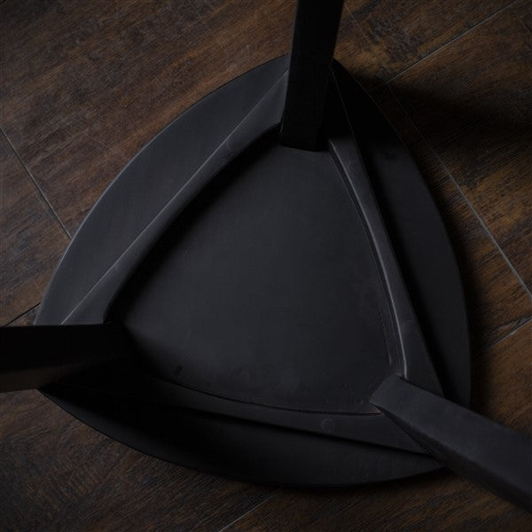 Black Wooden Stool – Minimalist Burnt Triangle Seat – Handmade Modern Accent Furniture, Solid Wood Side Stool, Japandi Interior