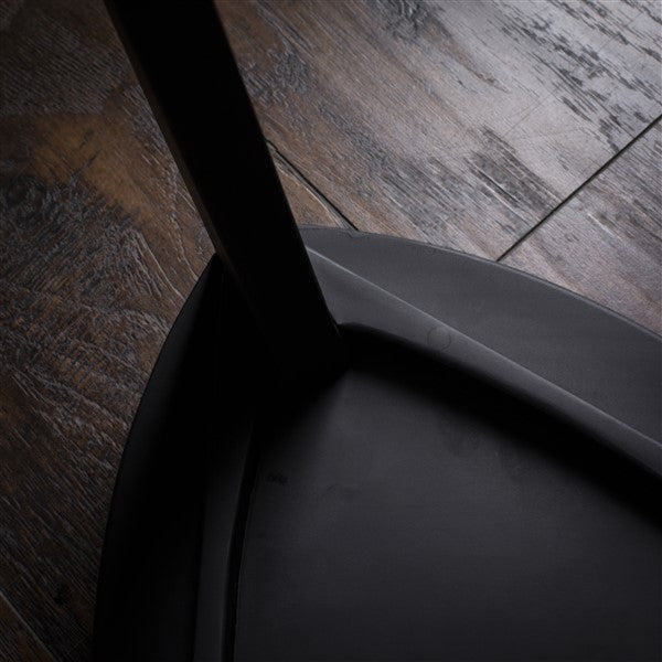 Black Wooden Stool – Minimalist Burnt Triangle Seat – Handmade Modern Accent Furniture, Solid Wood Side Stool, Japandi Interior