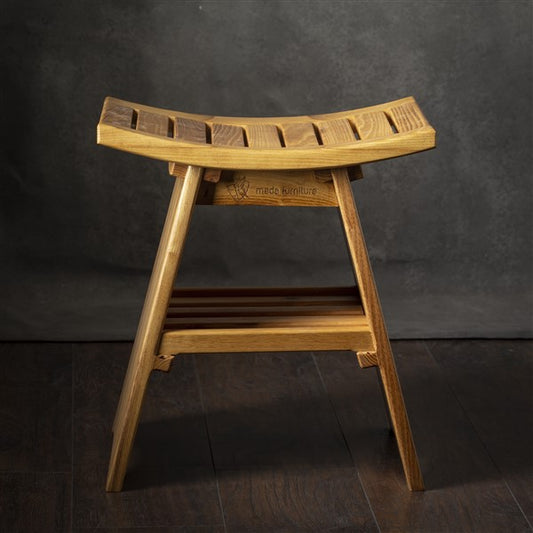Luxury Acacia Wood Shower Stool for Bathroom & Spa