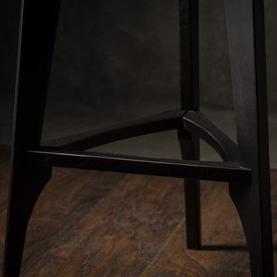 Modern Black Bar Stool – Solid Wood Counter Stool – Handmade Minimalist Kitchen Stool – Matte Black Wooden Stool - Free shipping