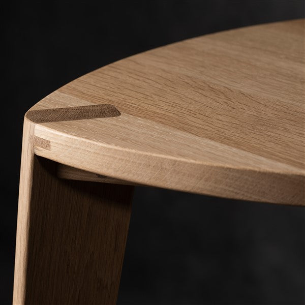 Oak wood bar stool flat seat