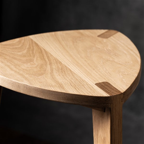 Oak wood bar stool flat seat