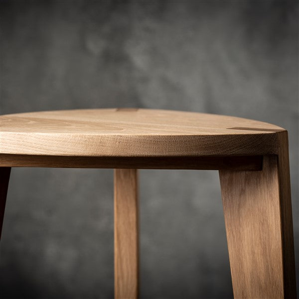 Oak wood bar stool flat seat