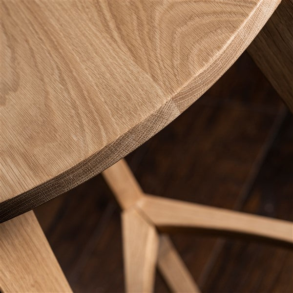 Oak wood bar stool flat seat