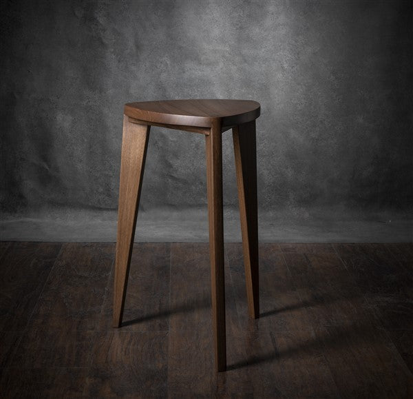 Takai Tall Nesting Side Tables – Handmade Steamed Walnut Triangle Accent Table Set, 18 & 24 Inch High