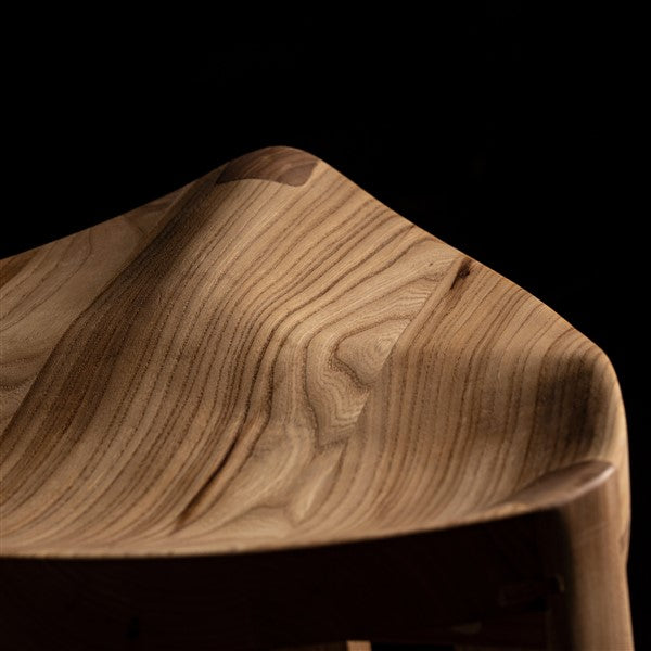 Terza Elm wood bar stool