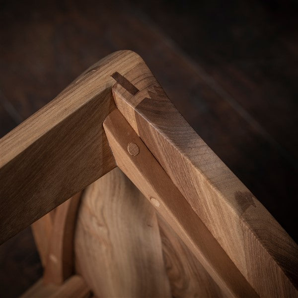 Natural European walnut wood three-legged stool