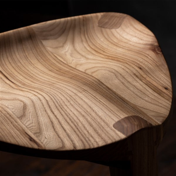 Terza Elm wood bar stool