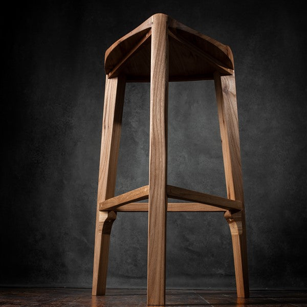 Terza Elm wood bar stool