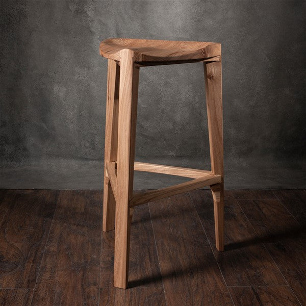 Terza Elm wood bar stool
