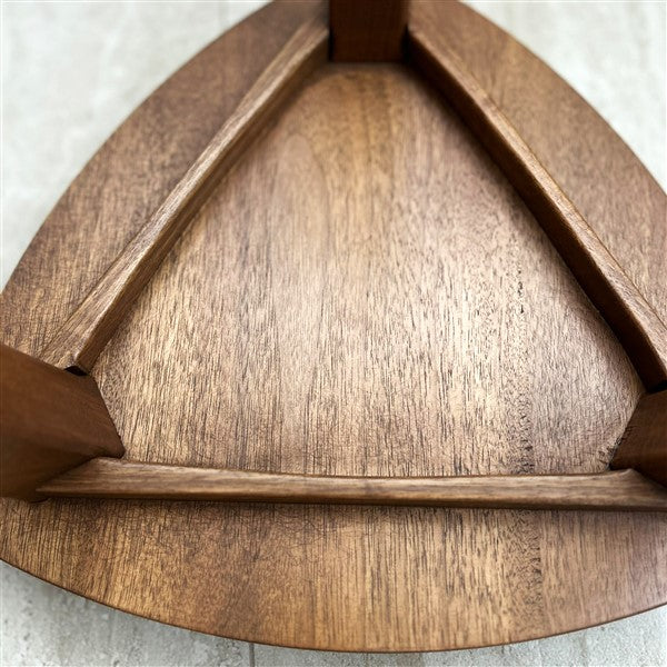 Yoru - Handmade Walnut Stool with Upholstered Seat – 18" Tall Triangle Vanity Stool – Minimalist Wooden Furniture - Free shipping