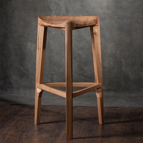 Terza Elm wood bar stool