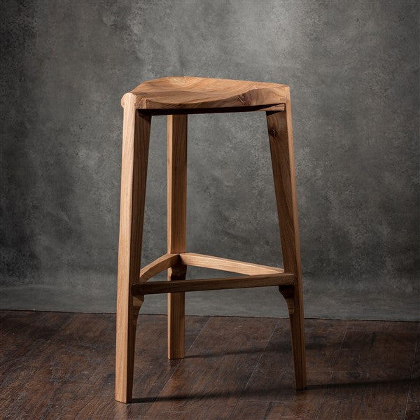 Terza Elm wood bar stool