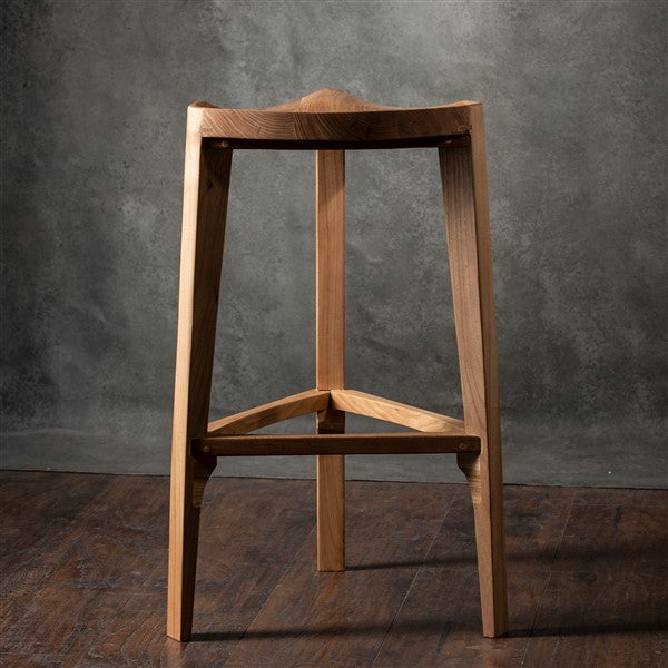 Terza Elm wood bar stool