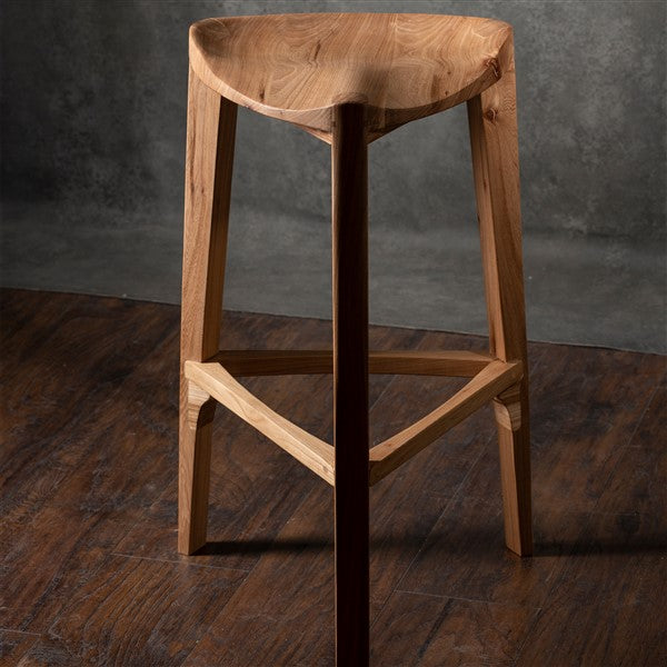 Terza Elm wood bar stool