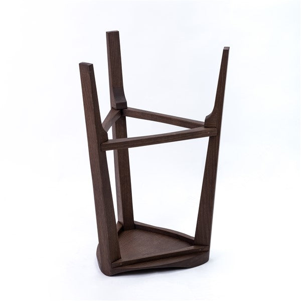Elegant Walnut Bar Stool with Footrests - Handcrafted, All-Wood Design, Free Shipping!