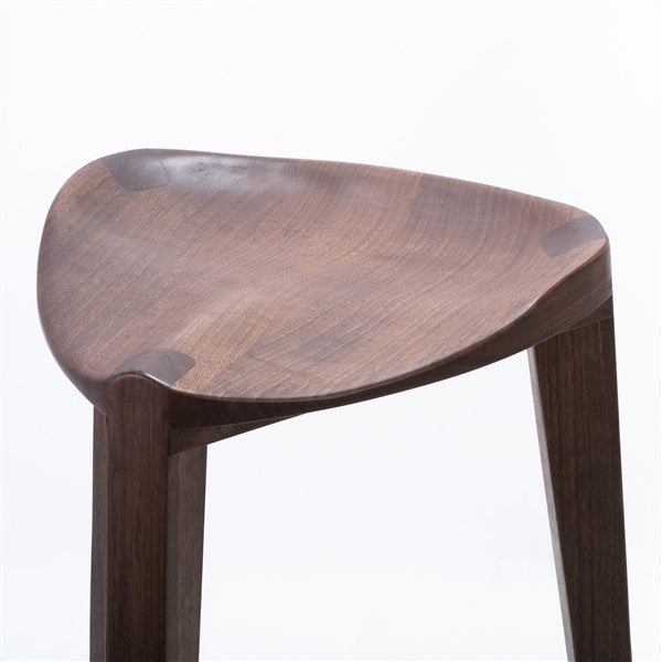 Elegant Walnut Bar Stool with Footrests - Handcrafted, All-Wood Design, Free Shipping!