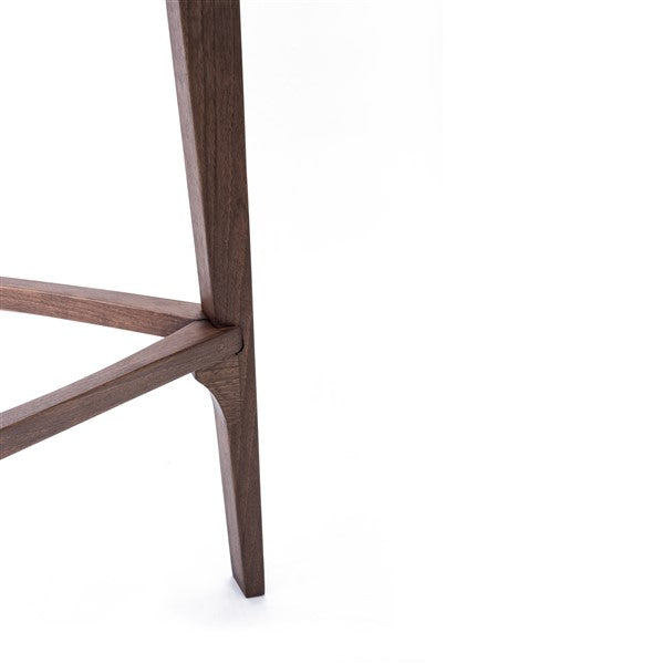 Elegant Walnut Bar Stool with Footrests - Handcrafted, All-Wood Design, Free Shipping!