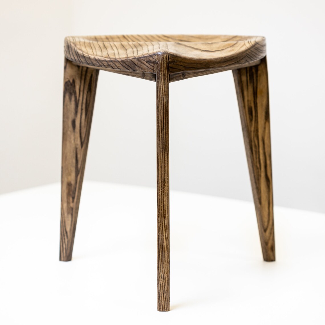 Burned Wooden Ash Stool