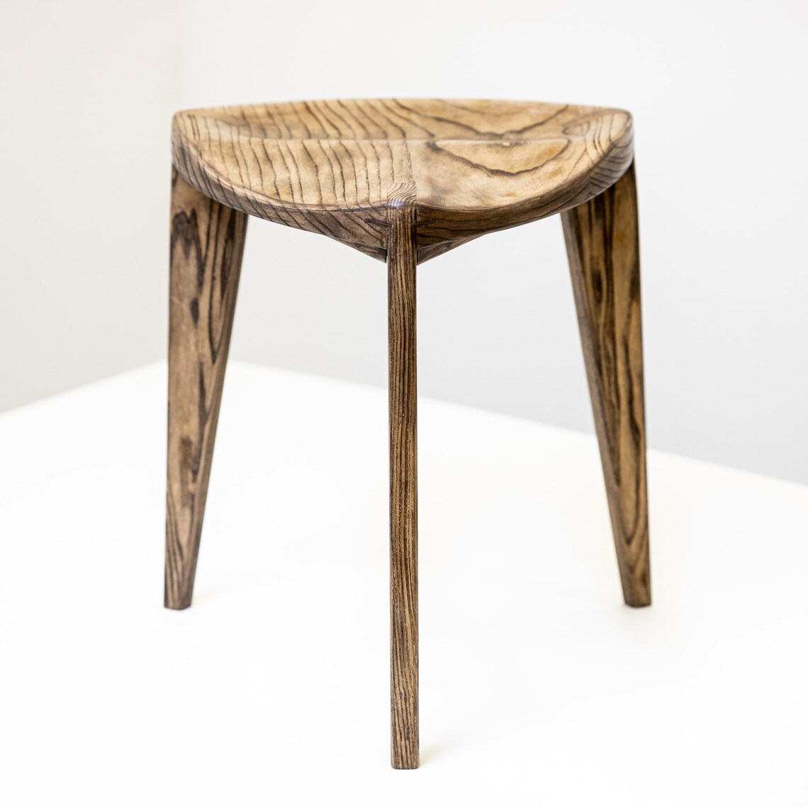 Burned Wooden Ash Stool