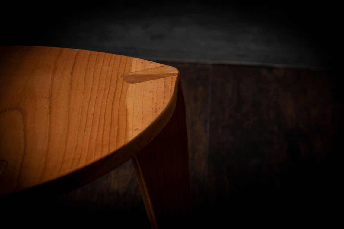 Set of Cherry Three-Legged Stools