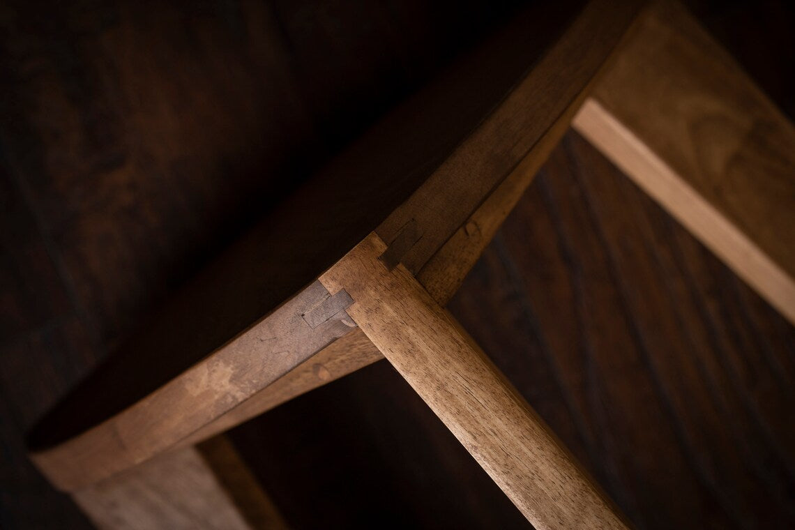 Walnut Wood Bar Stool -Flat Seat