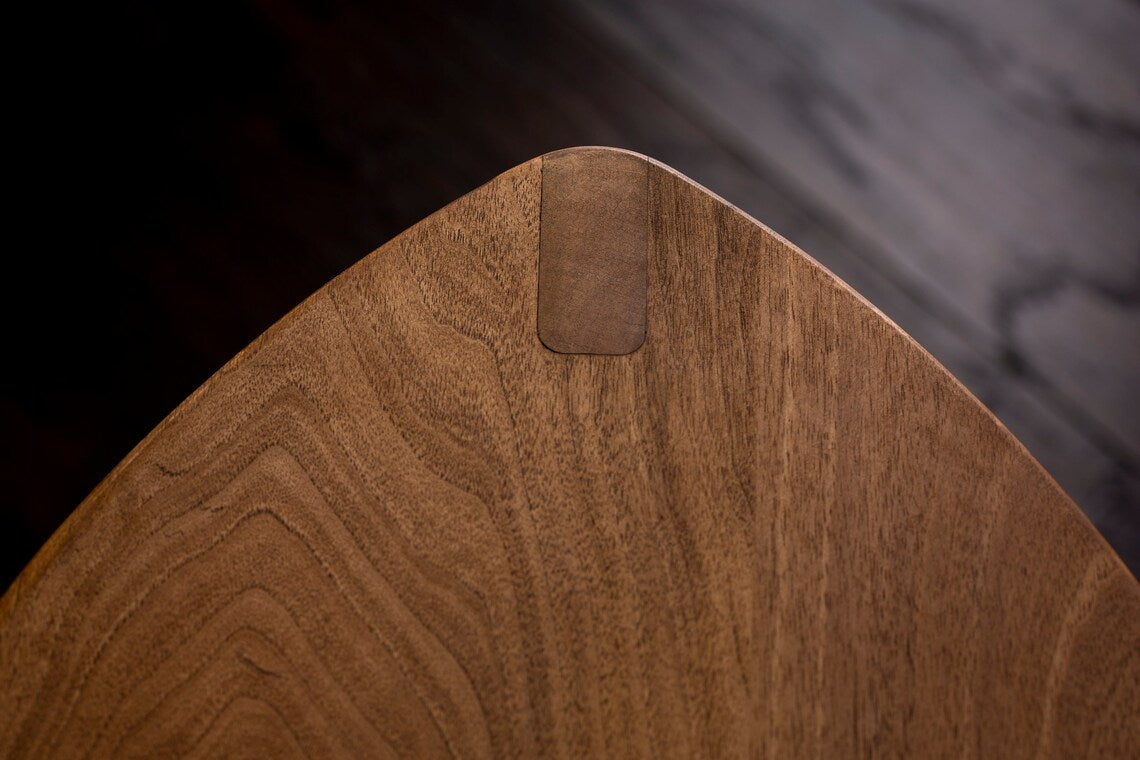 Walnut Wood Bar Stool -Flat Seat