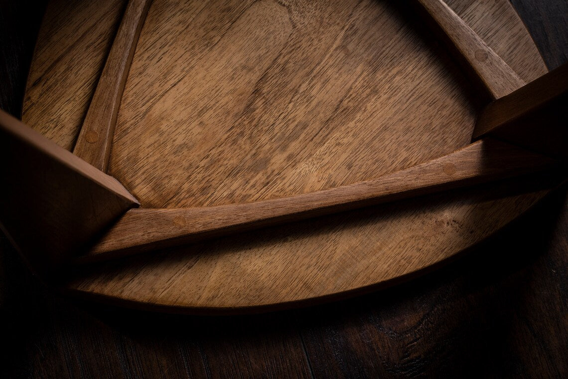 Walnut Wood Bar Stool -Flat Seat