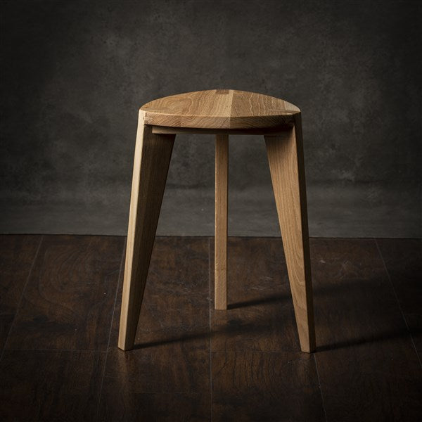 Oak Wood Three-Legged Stool