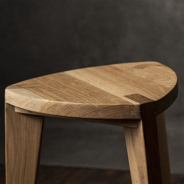 Oak Wood Three-Legged Stool