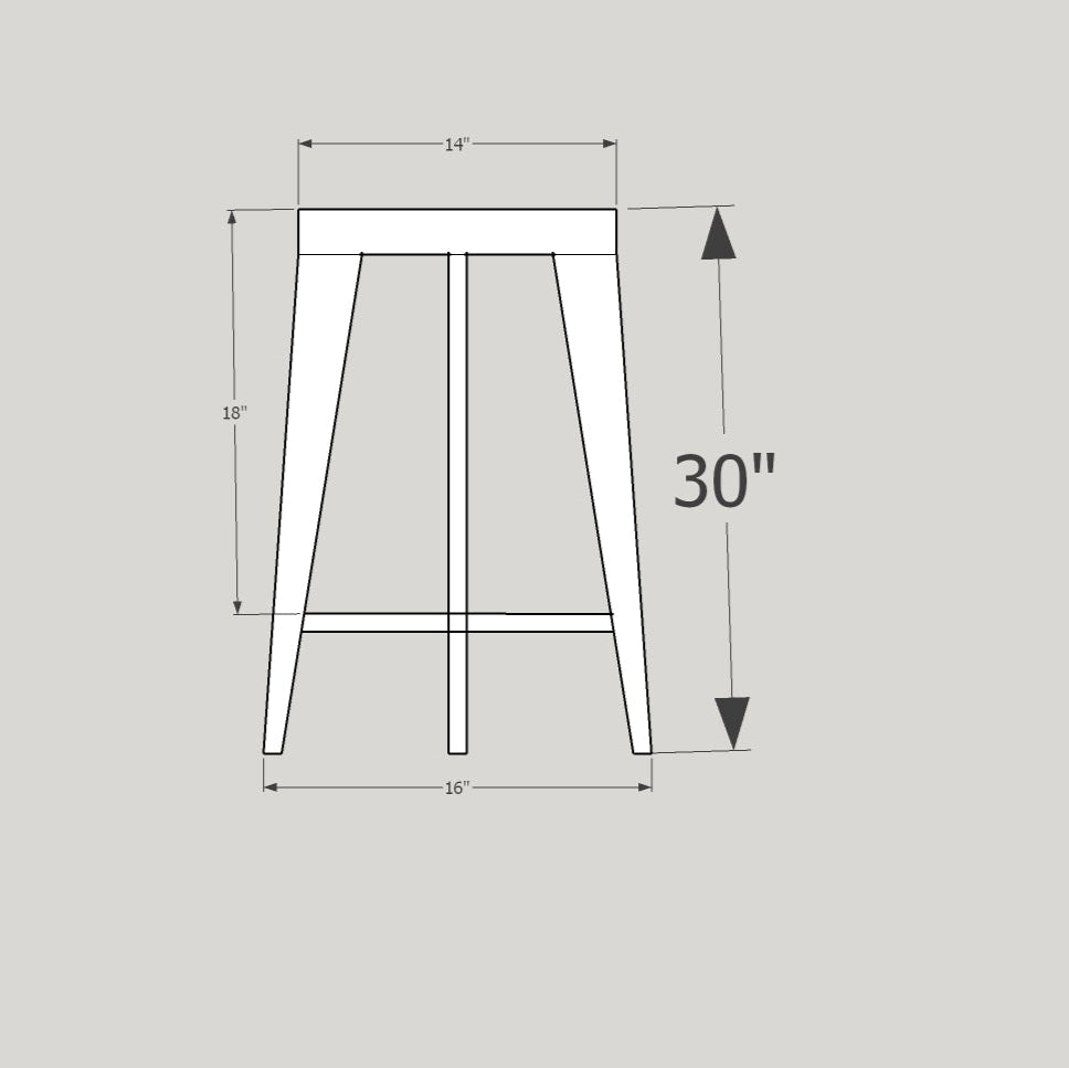 Walnut Three-Legged Bar Stool