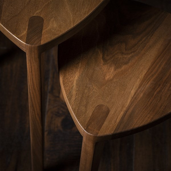 Set of Walnut Three-Legged Stool