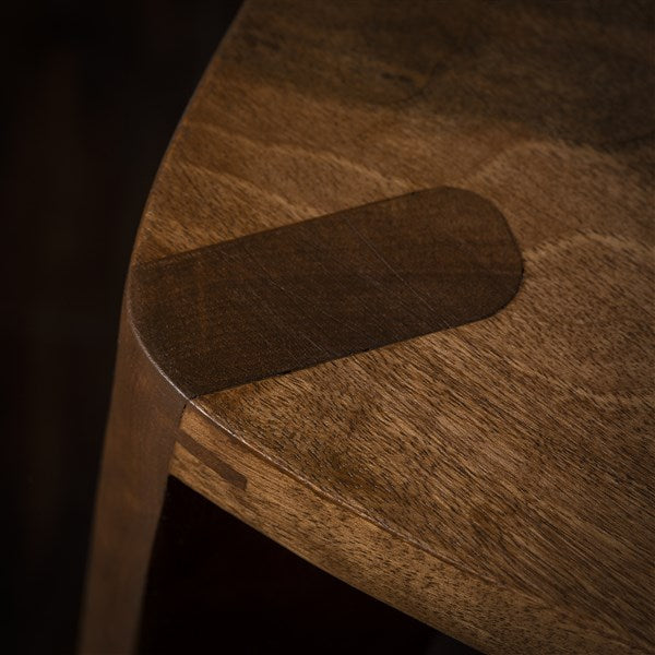 Walnut Wood Three-Legged Stool