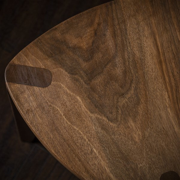 Walnut Wood Three-Legged Stool