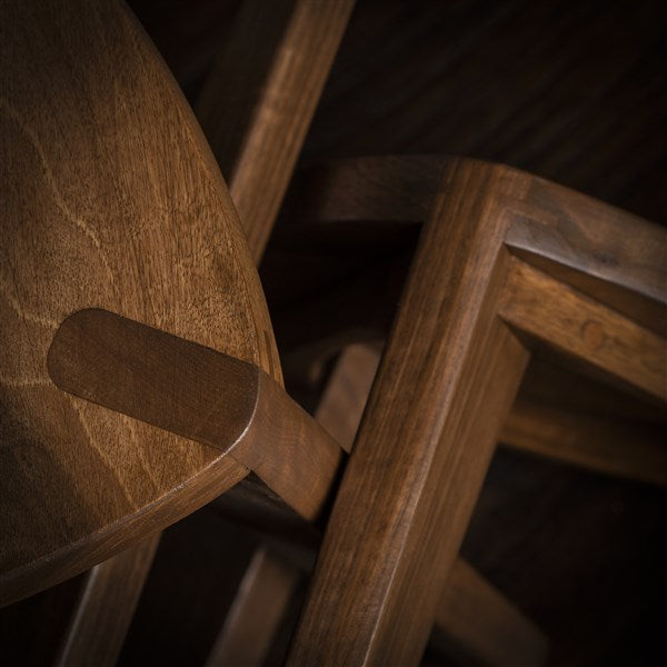 Walnut Wood Three-Legged Stool