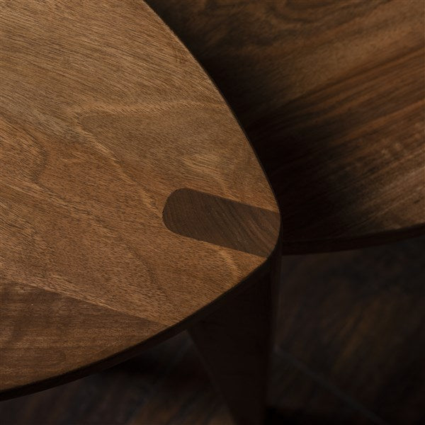 Walnut Wood Three-Legged Stool