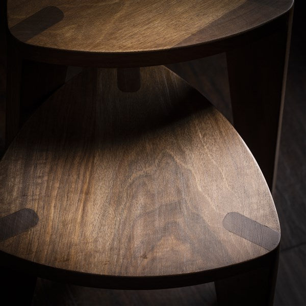 Walnut Wood Three-Legged Stool