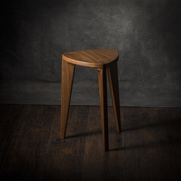 Walnut Wood Three-Legged Stool