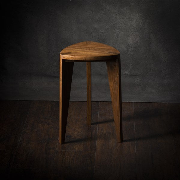Walnut Wood Three-Legged Stool