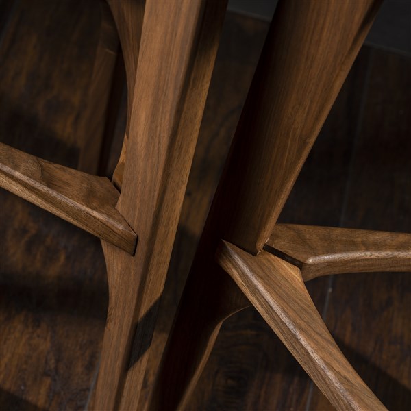Walnut Three-Legged Bar Stool