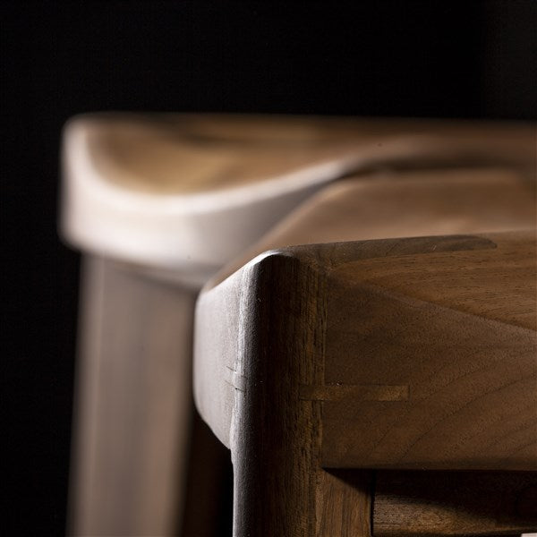 Walnut Three-Legged Bar Stool